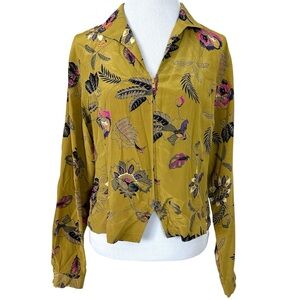 VINTAGE filament Floral Silk Jacket Size L